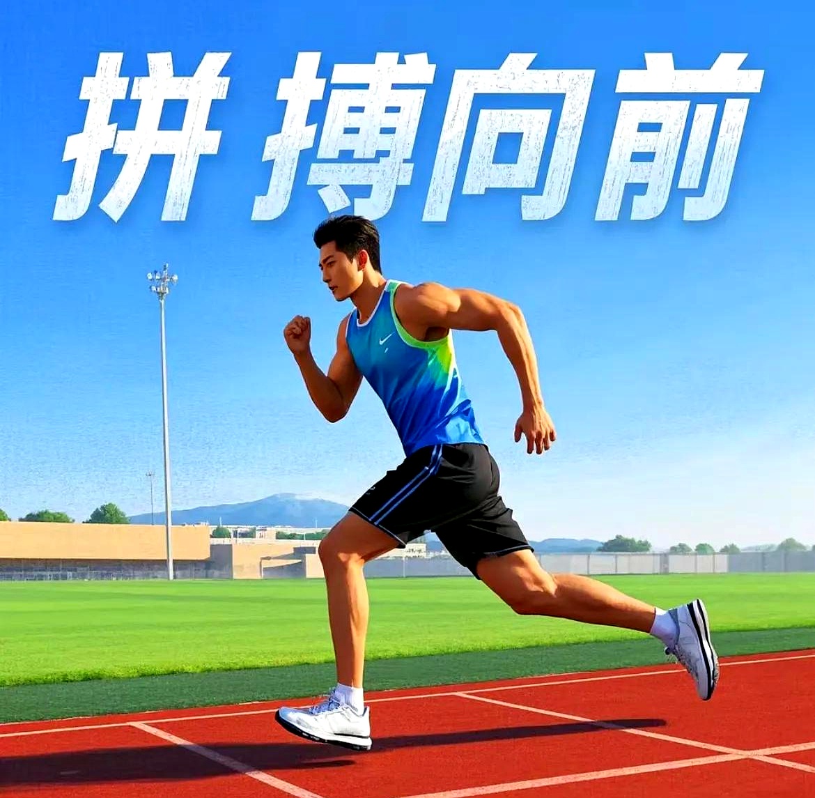 运动员实现心理突破，冲过终点线